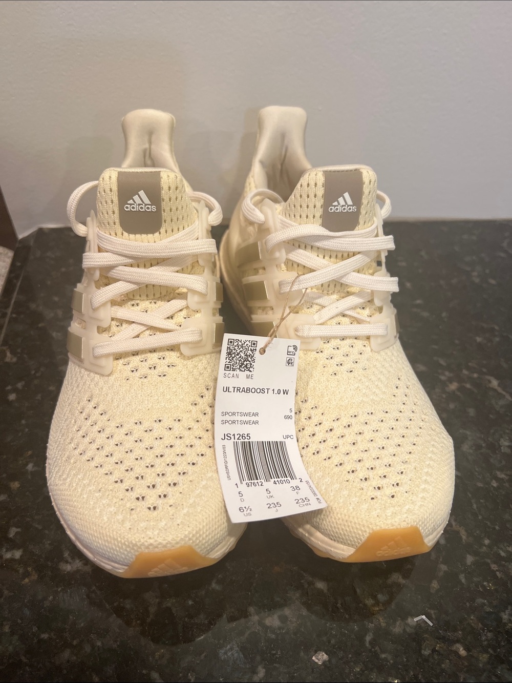 adidas Ultra Boost 1.0 Women's Running Shoes - Off-White/Cream 6.5W - Picture 3 of 7